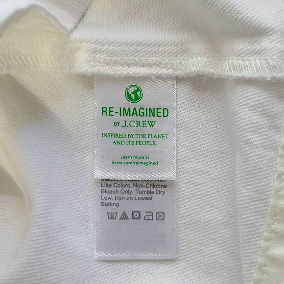 J. CREW White Denim Sleeveless Shift Dress Women's 4 Button Back Closure Pockets - Picture 6 of 12